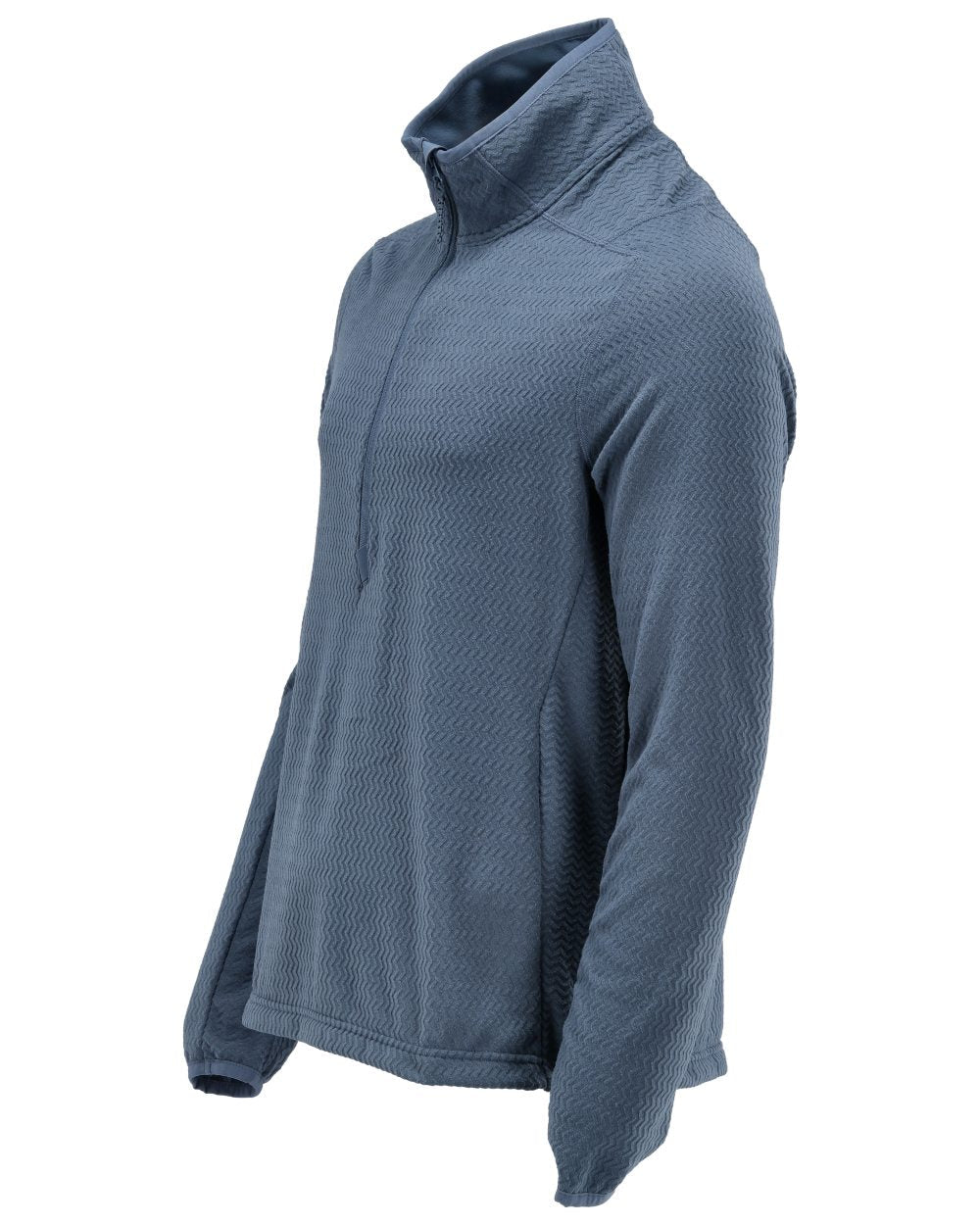 Stone Blue Coloured Mascot Workwear Mens Customized Microfleece Jumper With Half Zip on white background 