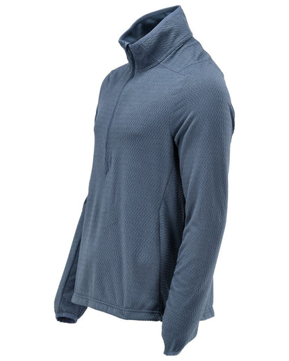 Stone Blue Coloured Mascot Workwear Mens Customized Microfleece Jumper With Half Zip on white background 