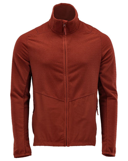Autumn Red Coloured Mascot Workwear Mens Customized Microfleece Jumper With Zipper on white background 