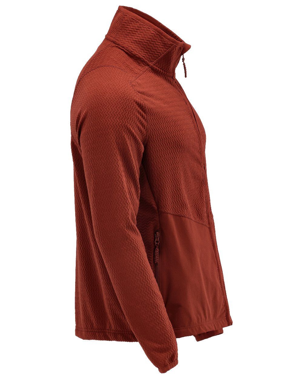 Autumn Red Coloured Mascot Workwear Mens Customized Microfleece Jumper With Zipper on white background 