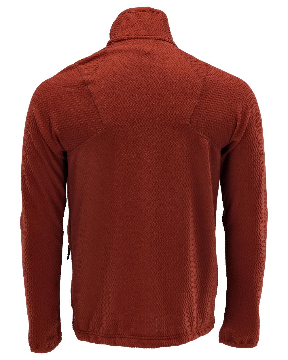 Autumn Red Coloured Mascot Workwear Mens Customized Microfleece Jumper With Zipper on white background 