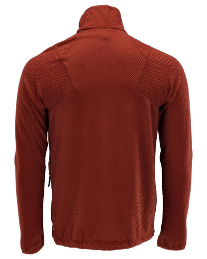 Autumn Red Coloured Mascot Workwear Mens Customized Microfleece Jumper With Zipper on white background 