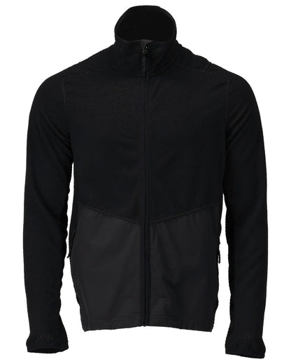 Black Coloured Mascot Workwear Mens Customized Microfleece Jumper With Zipper on white background 