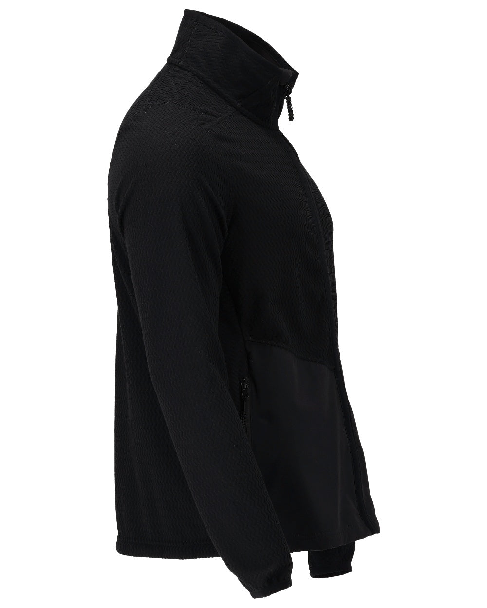 Black Coloured Mascot Workwear Mens Customized Microfleece Jumper With Zipper on white background 