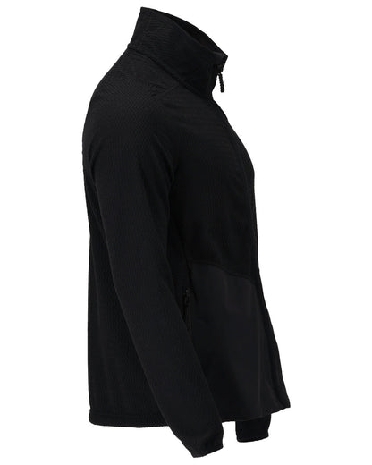 Black Coloured Mascot Workwear Mens Customized Microfleece Jumper With Zipper on white background 