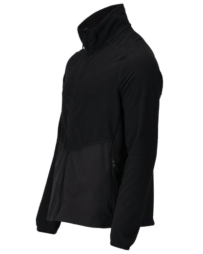 Black Coloured Mascot Workwear Mens Customized Microfleece Jumper With Zipper on white background 