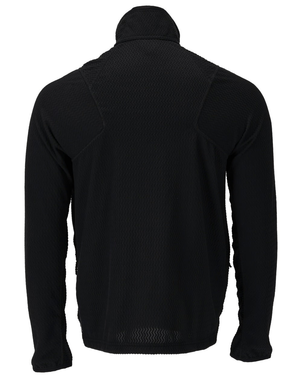 Black Coloured Mascot Workwear Mens Customized Microfleece Jumper With Zipper on white background 