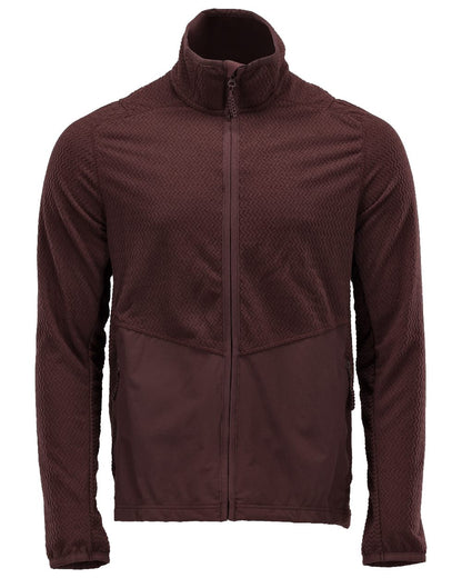Bordeaux Coloured Mascot Workwear Mens Customized Microfleece Jumper With Zipper on white background 