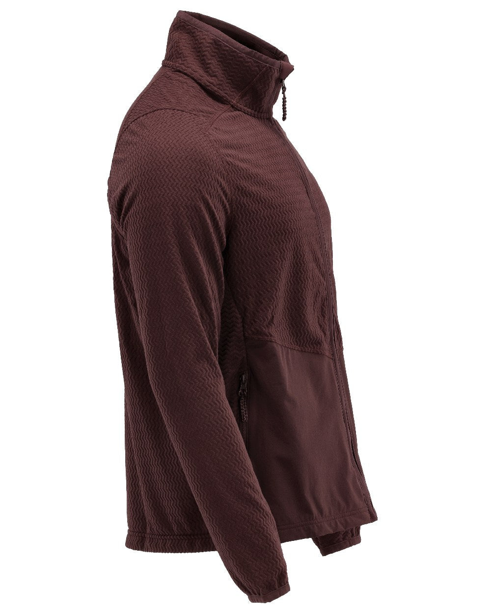 Bordeaux Coloured Mascot Workwear Mens Customized Microfleece Jumper With Zipper on white background 