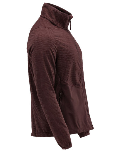 Bordeaux Coloured Mascot Workwear Mens Customized Microfleece Jumper With Zipper on white background 