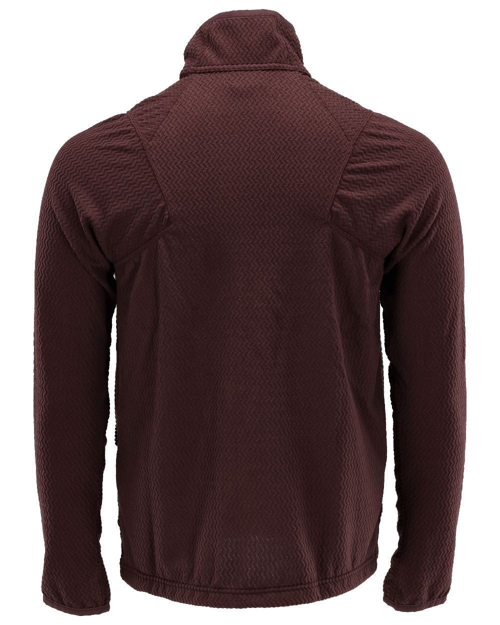 Bordeaux Coloured Mascot Workwear Mens Customized Microfleece Jumper With Zipper on white background 