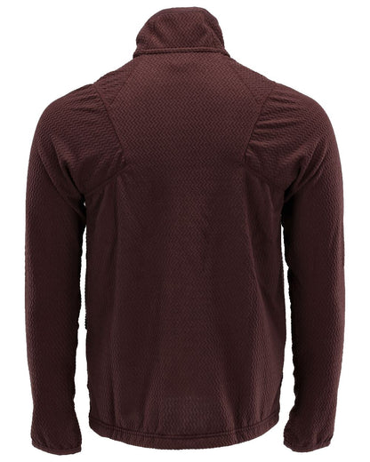 Bordeaux Coloured Mascot Workwear Mens Customized Microfleece Jumper With Zipper on white background 