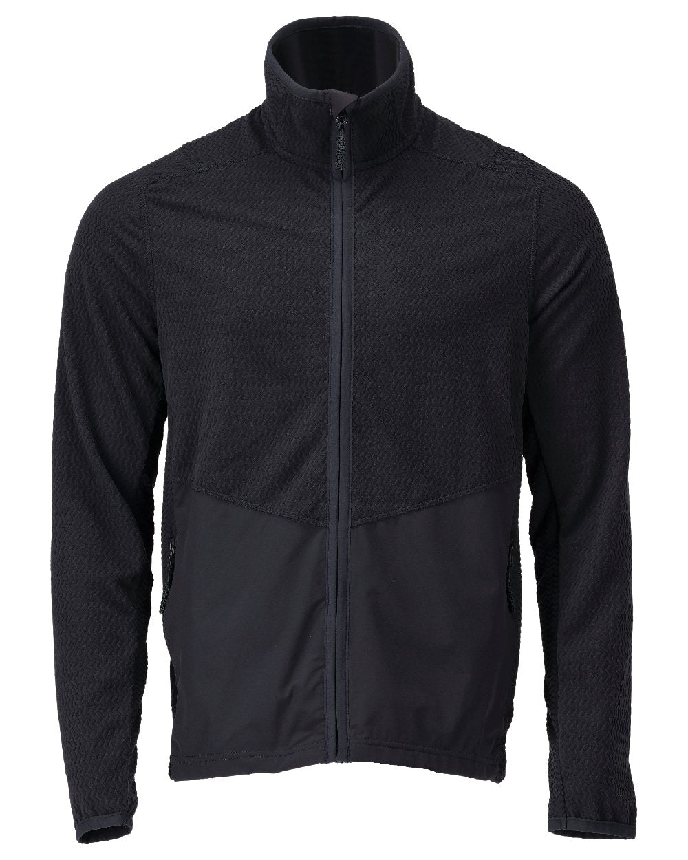 Dark Navy Coloured Mascot Workwear Mens Customized Microfleece Jumper With Zipper on white background 