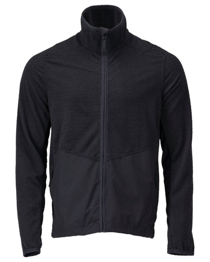 Dark Navy Coloured Mascot Workwear Mens Customized Microfleece Jumper With Zipper on white background 