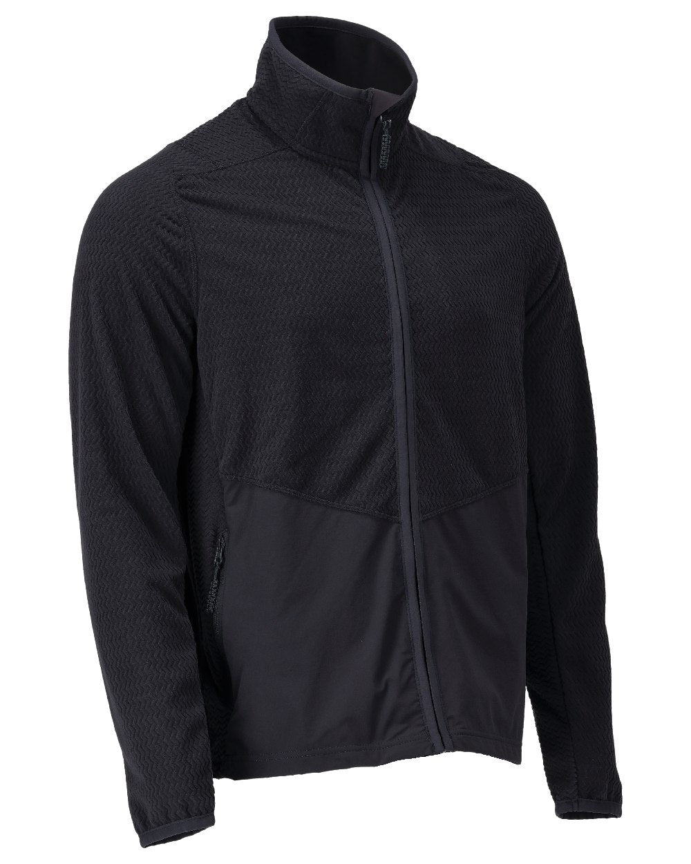 Dark Navy Coloured Mascot Workwear Mens Customized Microfleece Jumper With Zipper on white background 