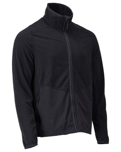 Dark Navy Coloured Mascot Workwear Mens Customized Microfleece Jumper With Zipper on white background 