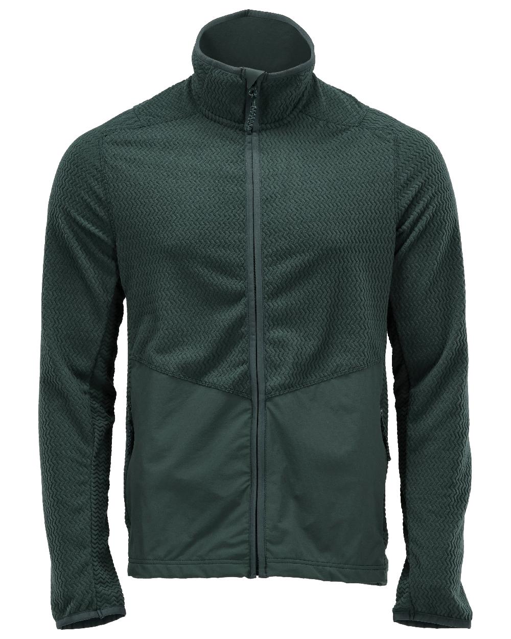 Forest Green Coloured Mascot Workwear Mens Customized Microfleece Jumper With Zipper on white background 