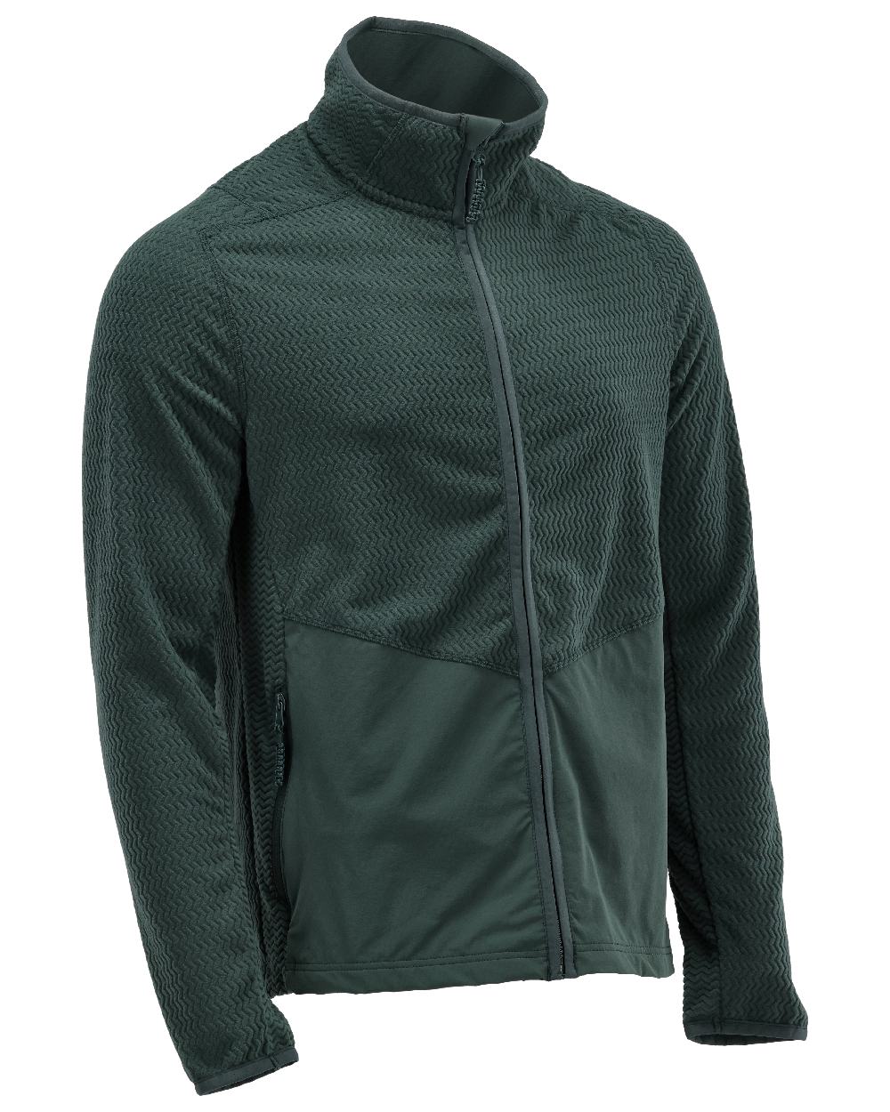 Forest Green Coloured Mascot Workwear Mens Customized Microfleece Jumper With Zipper on white background 