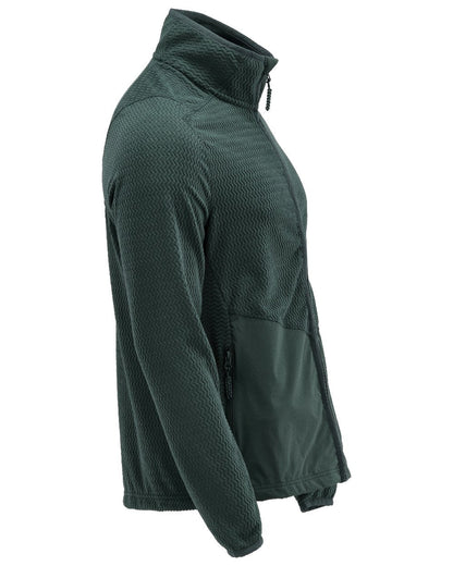 Forest Green Coloured Mascot Workwear Mens Customized Microfleece Jumper With Zipper on white background 