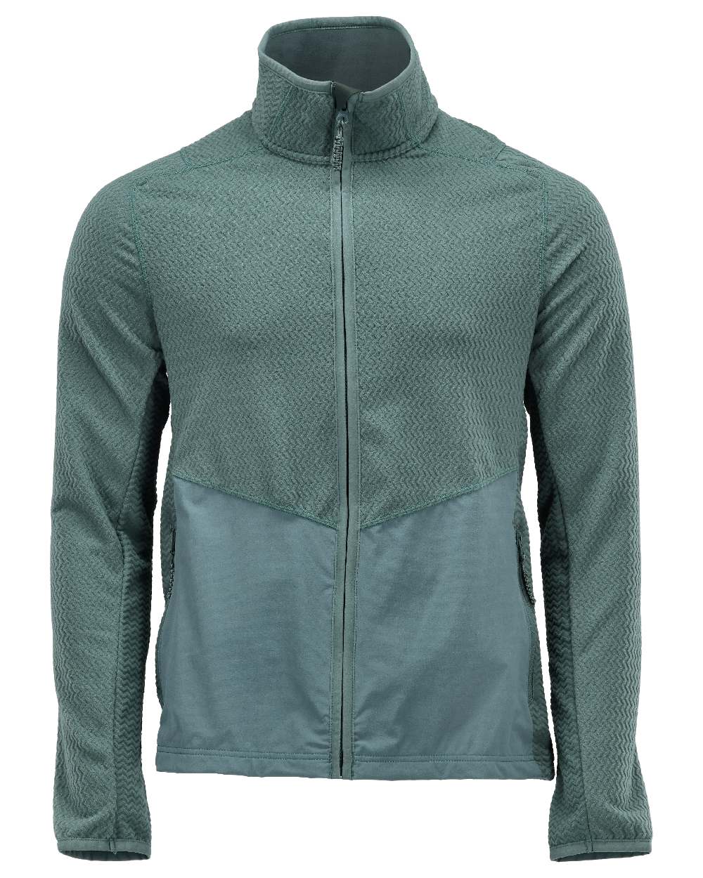 Light Forest Green Coloured Mascot Workwear Mens Customized Microfleece Jumper With Zipper on white background 