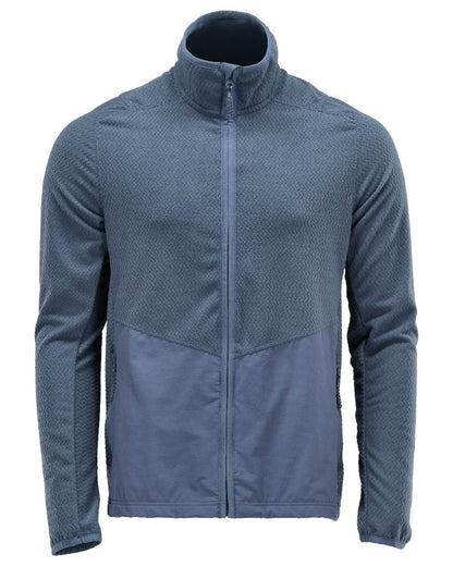 Stone Blue Coloured Mascot Workwear Mens Customized Microfleece Jumper With Zipper on white background 