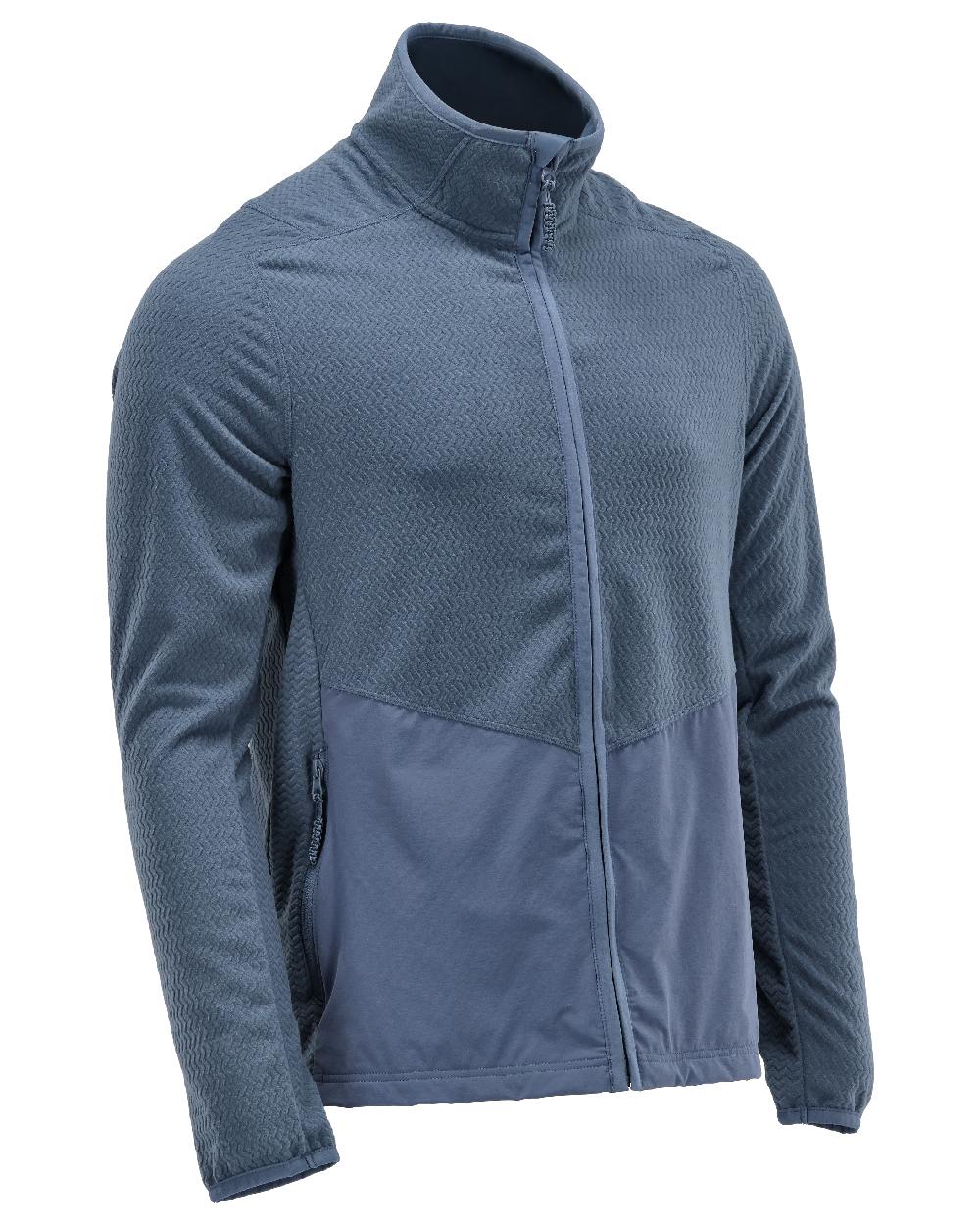Stone Blue Coloured Mascot Workwear Mens Customized Microfleece Jumper With Zipper on white background 