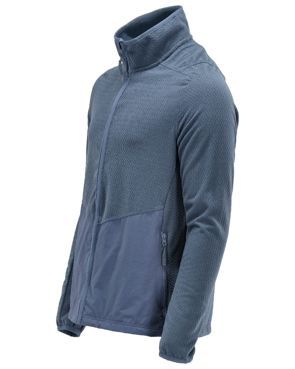 Stone Blue Coloured Mascot Workwear Mens Customized Microfleece Jumper With Zipper on white background 