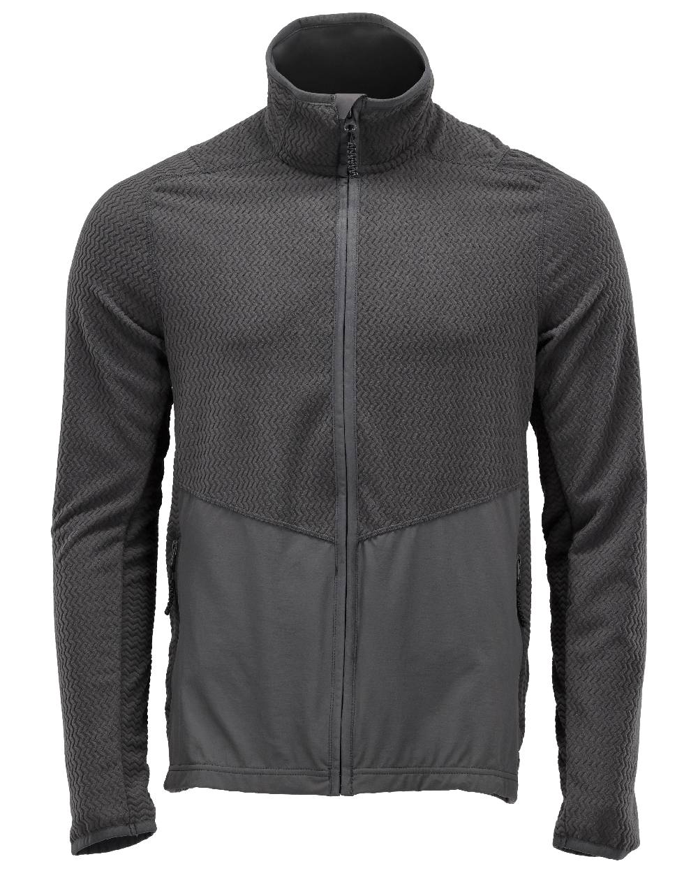Stone Grey Coloured Mascot Workwear Mens Customized Microfleece Jumper With Zipper on white background 