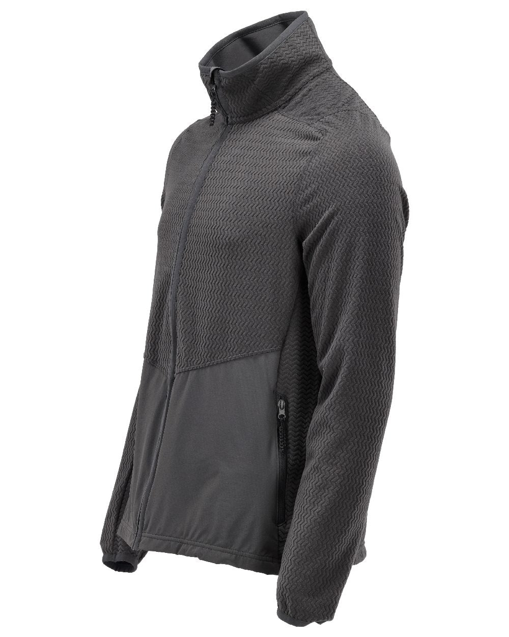 Stone Grey Coloured Mascot Workwear Mens Customized Microfleece Jumper With Zipper on white background 