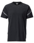 Black Coloured Mascot Workwear Mens Customized Modern Fit Short Sleeve T-Shirt on white background 