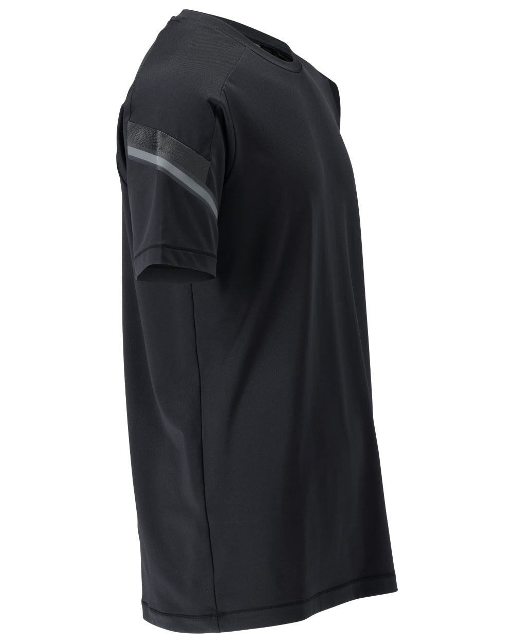 Black Coloured Mascot Workwear Mens Customized Modern Fit Short Sleeve T-Shirt on white background 