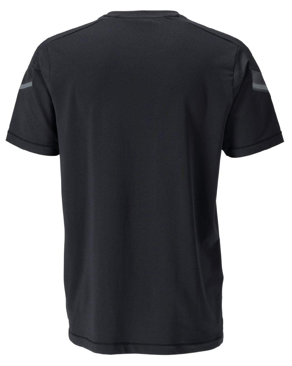Black Coloured Mascot Workwear Mens Customized Modern Fit Short Sleeve T-Shirt on white background 