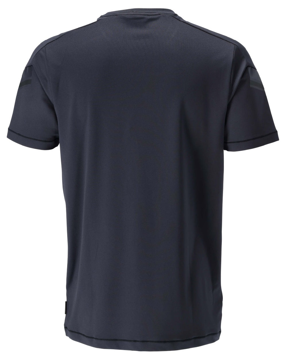 Dark Navy Coloured Mascot Workwear Mens Customized Modern Fit Short Sleeve T-Shirt on white background 