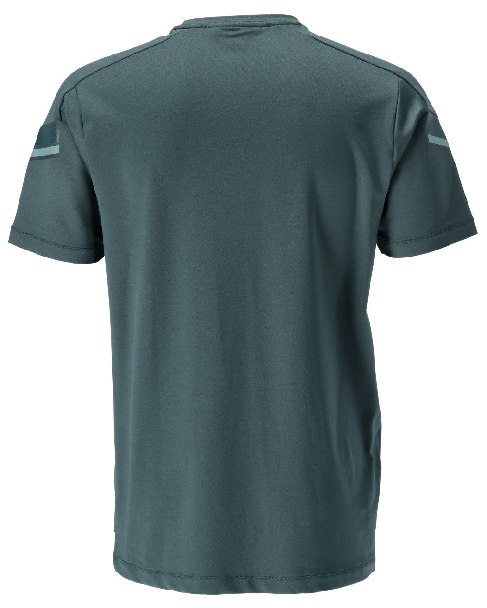 Forest Green Coloured Mascot Workwear Mens Customized Modern Fit Short Sleeve T-Shirt on white background 