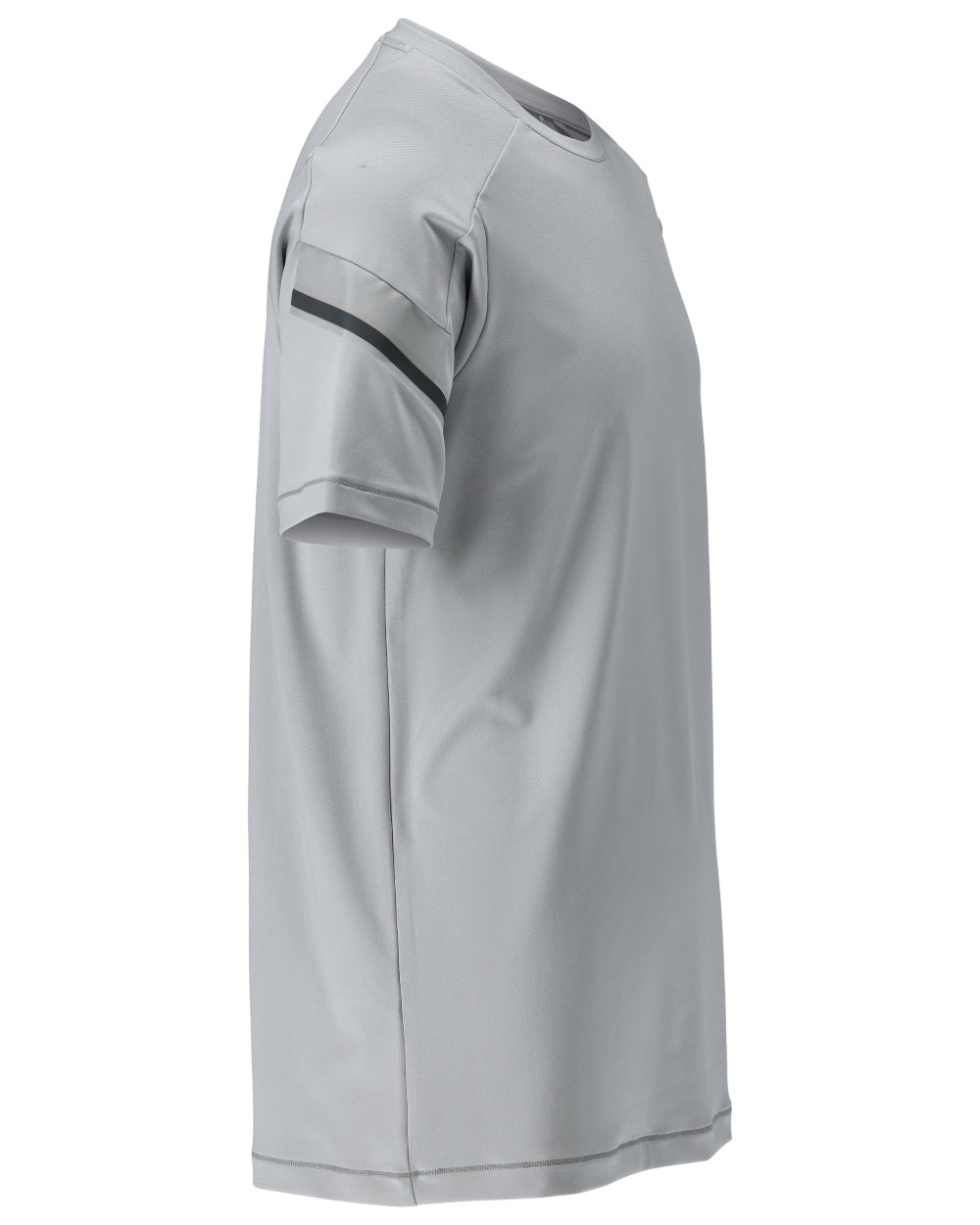 Silver Grey Coloured Mascot Workwear Mens Customized Modern Fit Short Sleeve T-Shirt on white background 