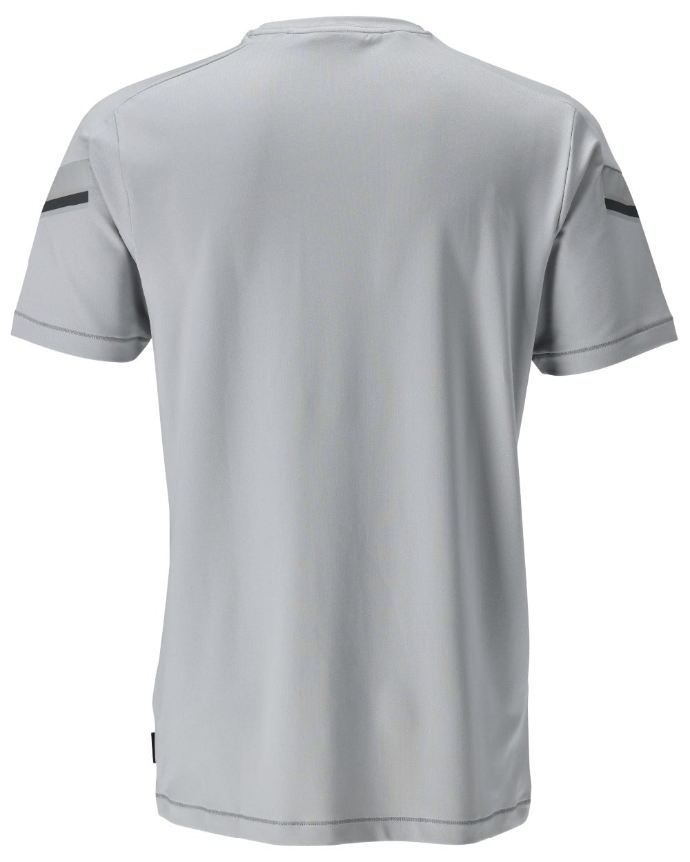 Silver Grey Coloured Mascot Workwear Mens Customized Modern Fit Short Sleeve T-Shirt on white background 