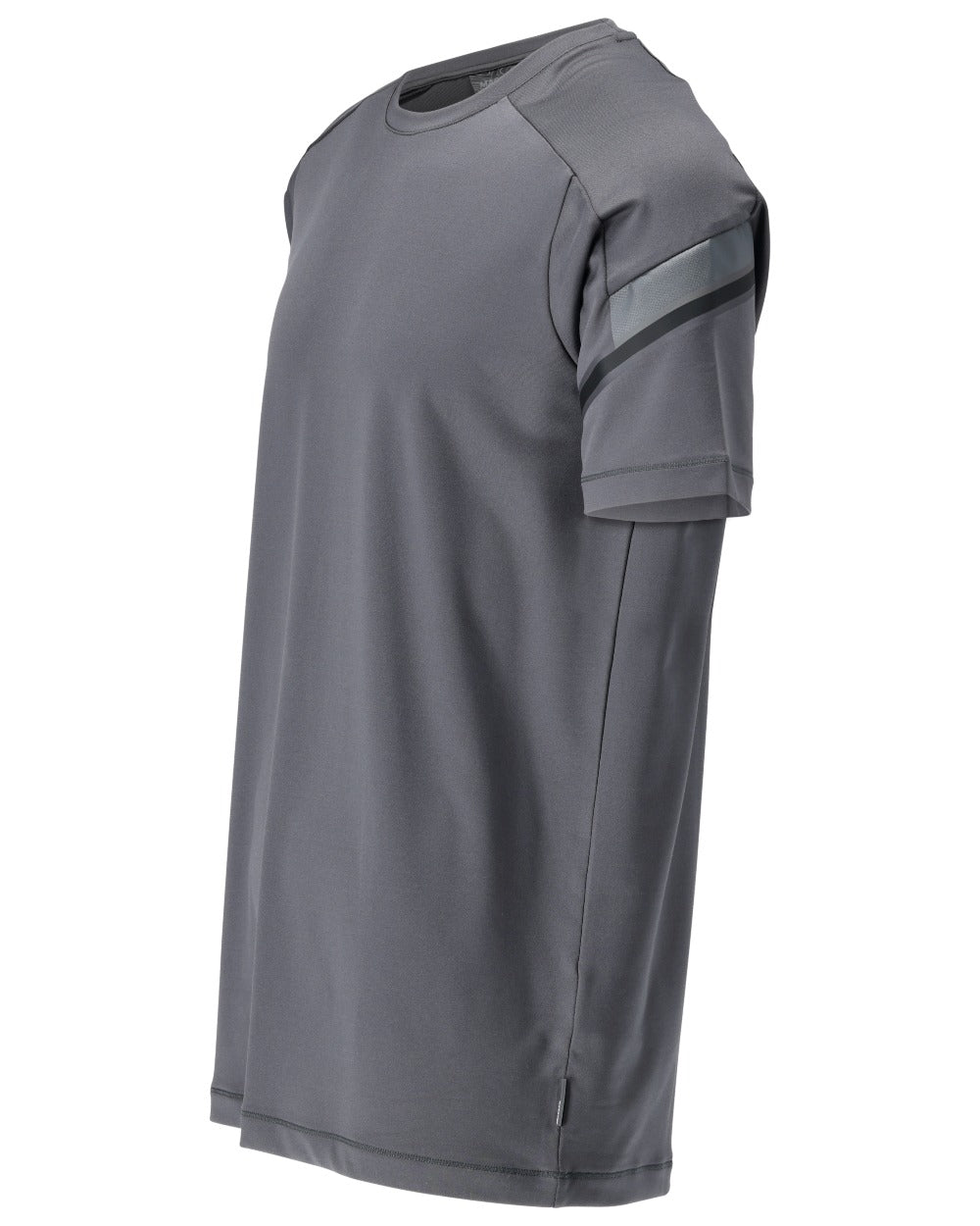 Stone Grey Coloured Mascot Workwear Mens Customized Modern Fit Short Sleeve T-Shirt on white background 