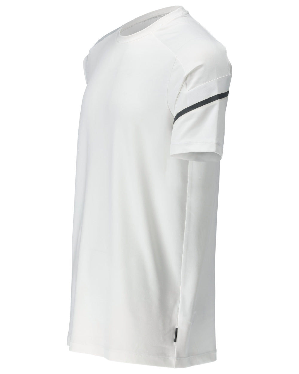 White Coloured Mascot Workwear Mens Customized Modern Fit Short Sleeve T-Shirt on white background 