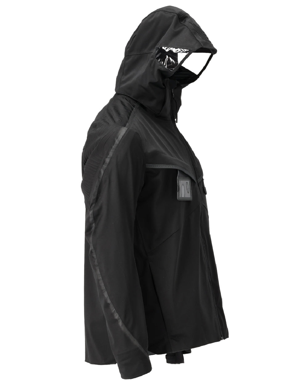 Black Coloured Mascot Workwear Mens Customized Outer Shell Jacket on white background 