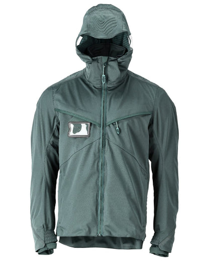 Forest Green Coloured Mascot Workwear Mens Customized Outer Shell Jacket on white background 