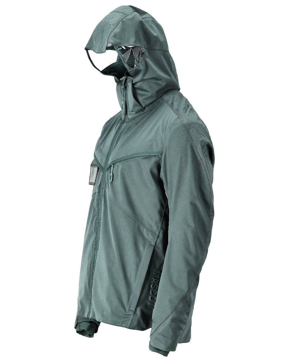 Forest Green Coloured Mascot Workwear Mens Customized Outer Shell Jacket on white background 