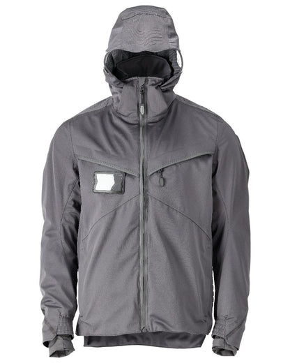 Stone Grey Coloured Mascot Workwear Mens Customized Outer Shell Jacket on white background 