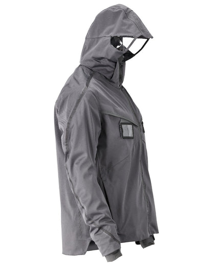 Stone Grey Coloured Mascot Workwear Mens Customized Outer Shell Jacket on white background 