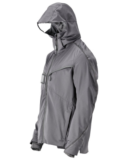 Stone Grey Coloured Mascot Workwear Mens Customized Outer Shell Jacket on white background 