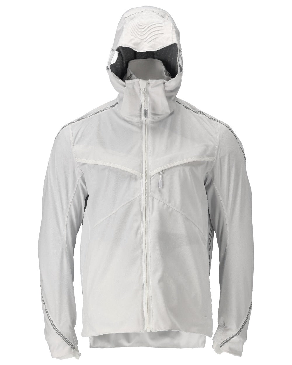 White Coloured Mascot Workwear Mens Customized Outer Shell Jacket on white background 