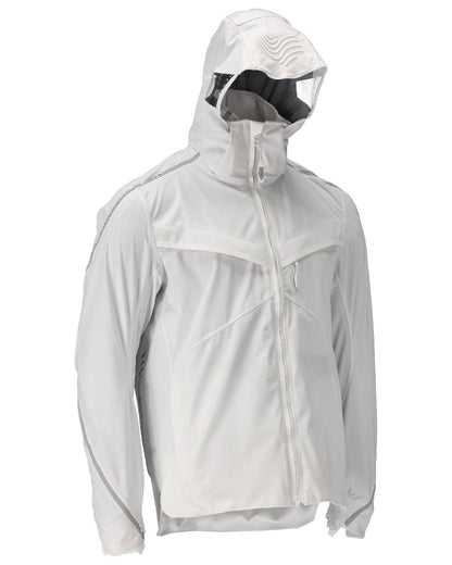 White Coloured Mascot Workwear Mens Customized Outer Shell Jacket on white background 