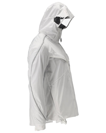 White Coloured Mascot Workwear Mens Customized Outer Shell Jacket on white background 