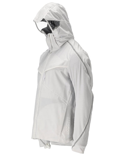 White Coloured Mascot Workwear Mens Customized Outer Shell Jacket on white background 