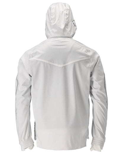 White Coloured Mascot Workwear Mens Customized Outer Shell Jacket on white background 