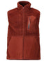Autumn Red Coloured Mascot Workwear Mens Customized Pile Gilet With Zipper on white background 